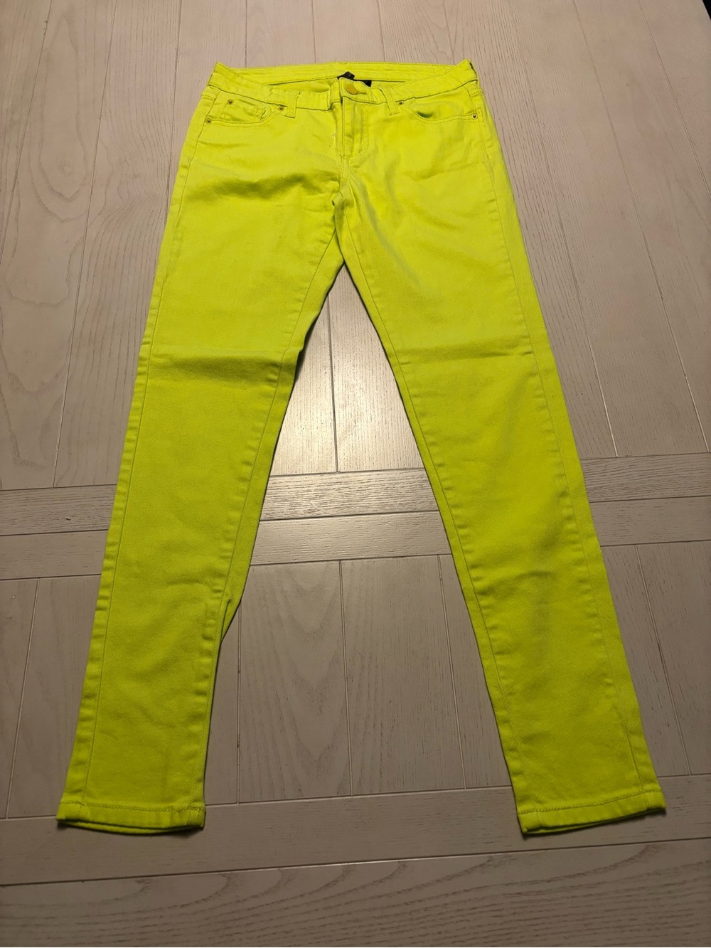 BISOU BISOU neon lemon lime skinny jeans